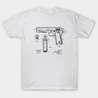 Gun Design vintage patent drawing T-Shirt